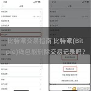 比特派交易指南 比特派(Bitpie)钱包能删除交易记录吗？