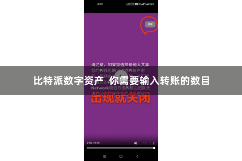 比特派数字资产  你需要输入转账的数目