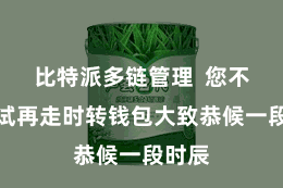 比特派多链管理  您不错尝试再走时转钱包大致恭候一段时辰