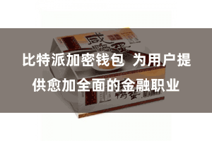 比特派加密钱包  为用户提供愈加全面的金融职业