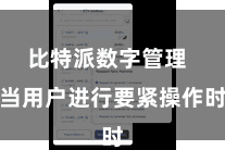 比特派数字管理  当用户进行要紧操作时