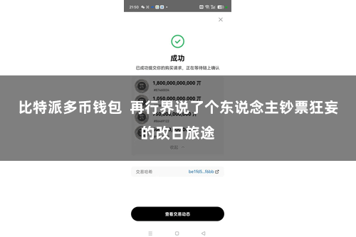 比特派多币钱包  再行界说了个东说念主钞票狂妄的改日旅途